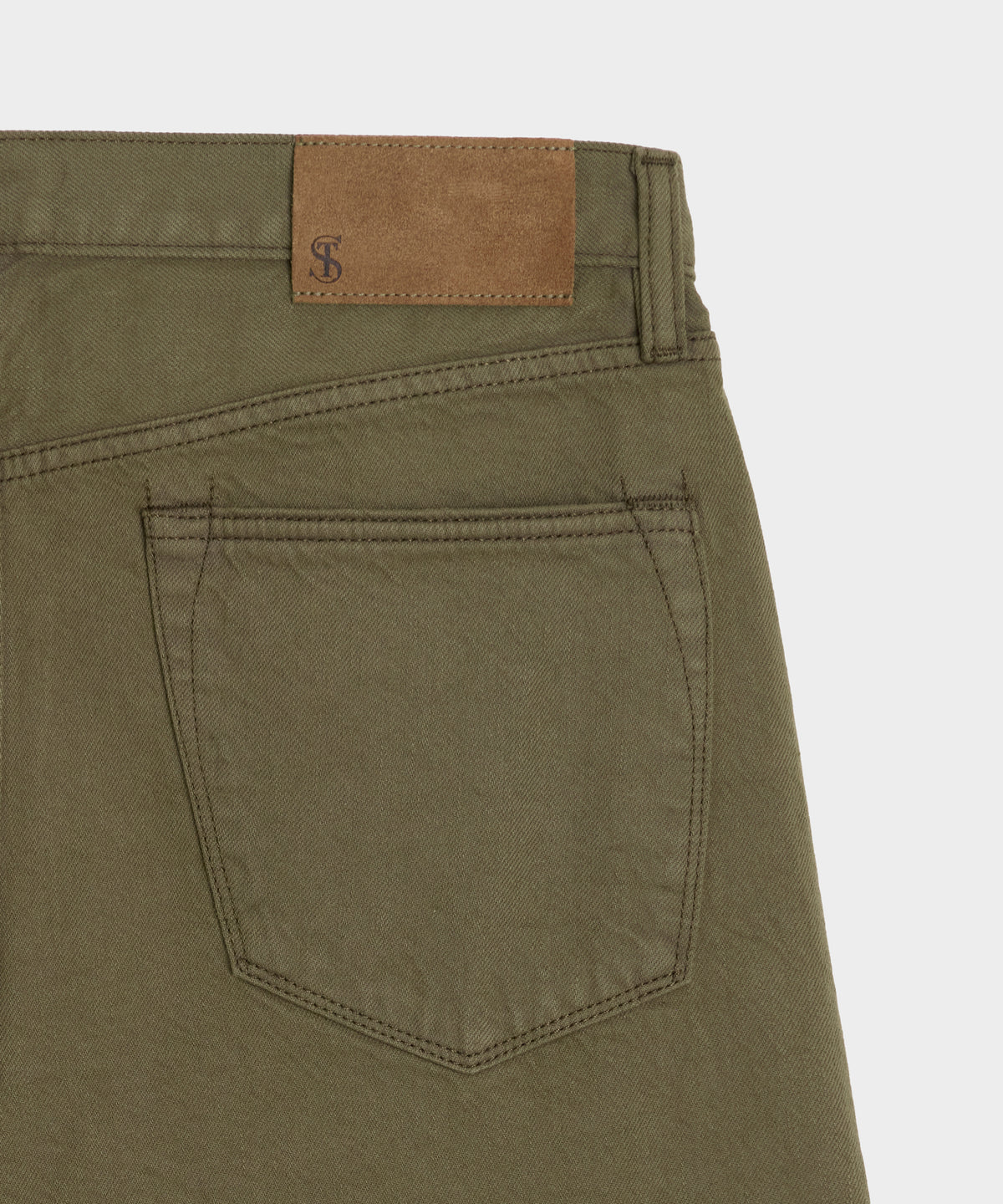 Straight Garment-Dyed Jean in Olive