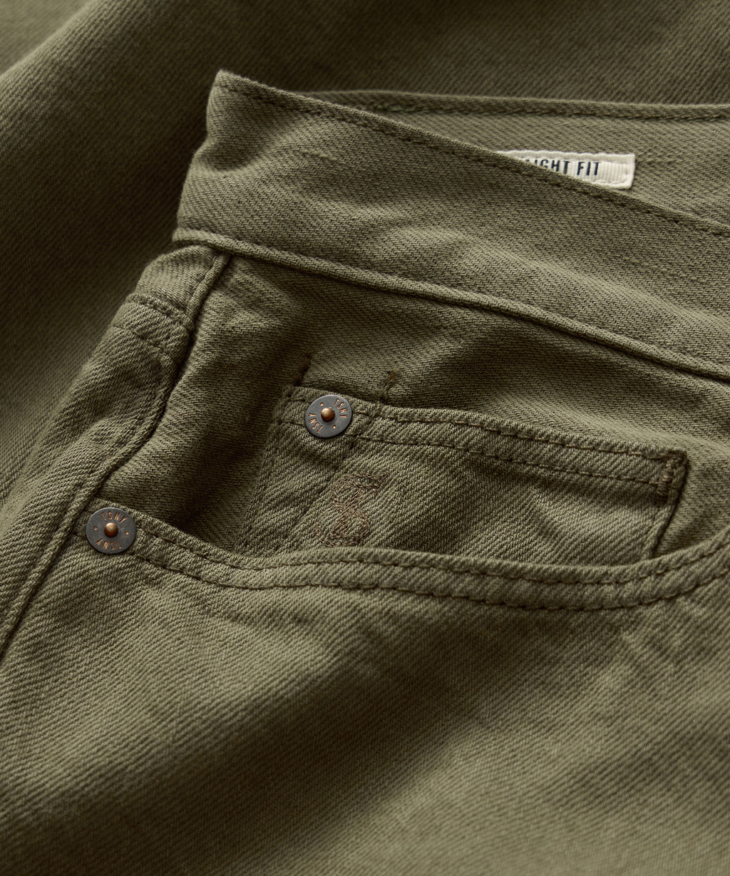 Straight Garment-Dyed Jean in Olive