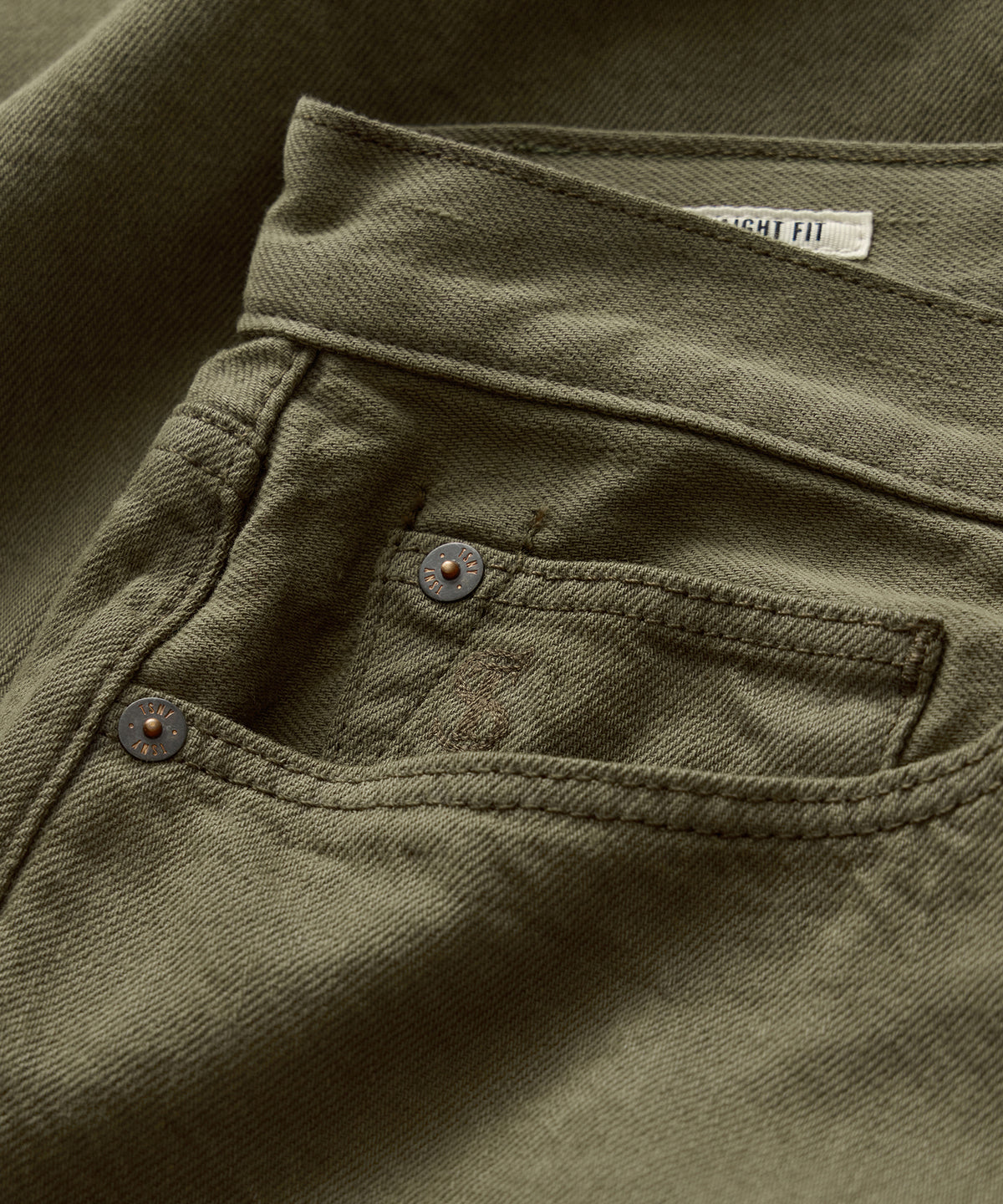 Straight Garment-Dyed Jean in Olive