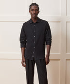 Cotton-Cashmere Pique Dress Shirt