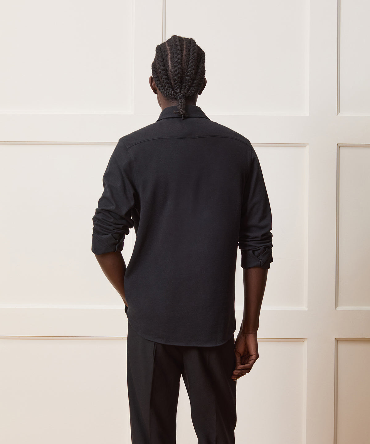 Cotton-Cashmere Pique Dress Shirt