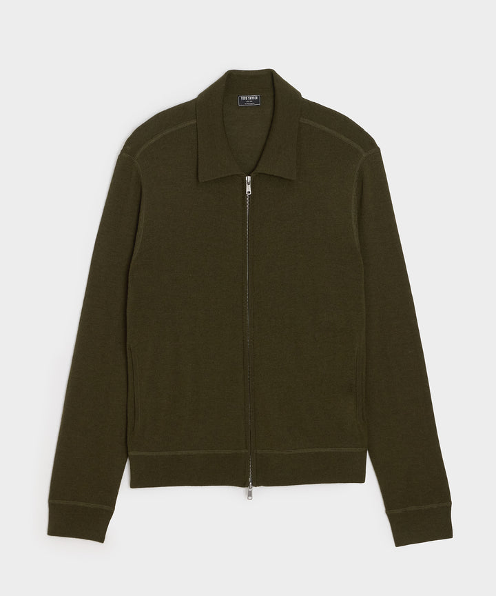 Merino Full-Zip Sweater Polo