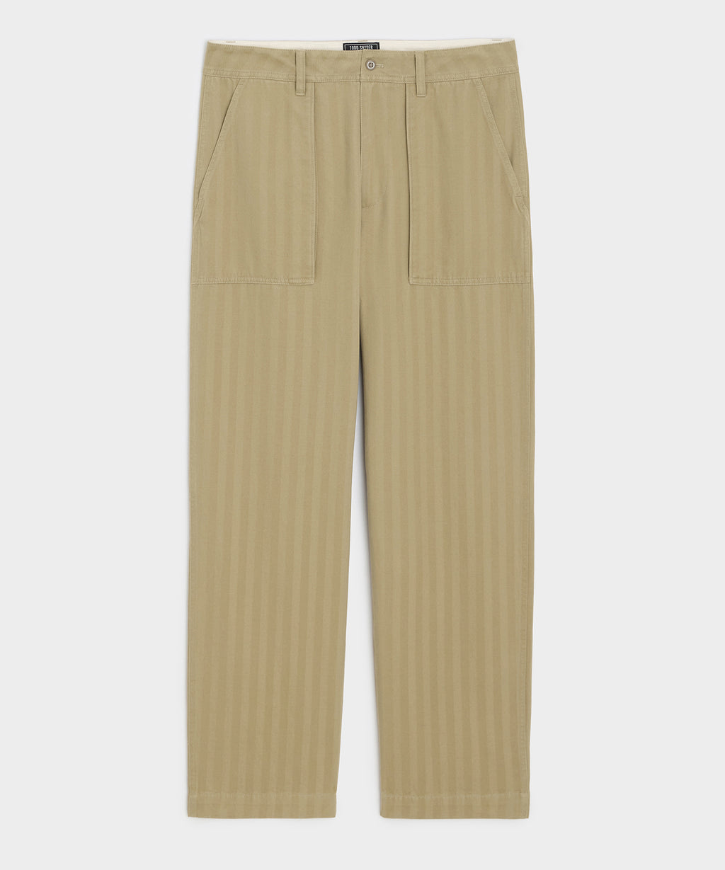 Relaxed Herringbone Twill Camp Pant