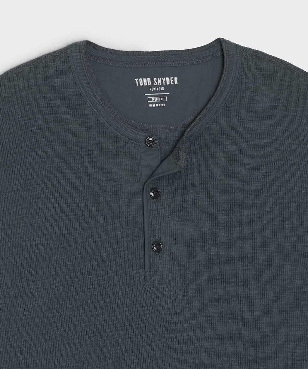 Lightweight Mini Waffle Henley