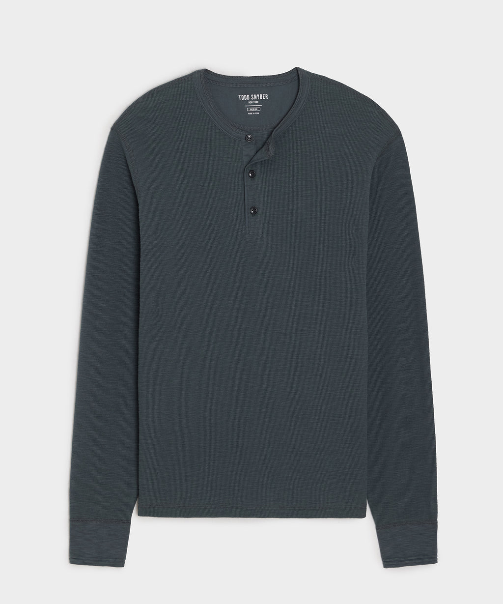 Lightweight Mini Waffle Henley