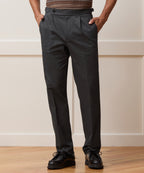Italian Heathered Cotton Side Tab Trouser