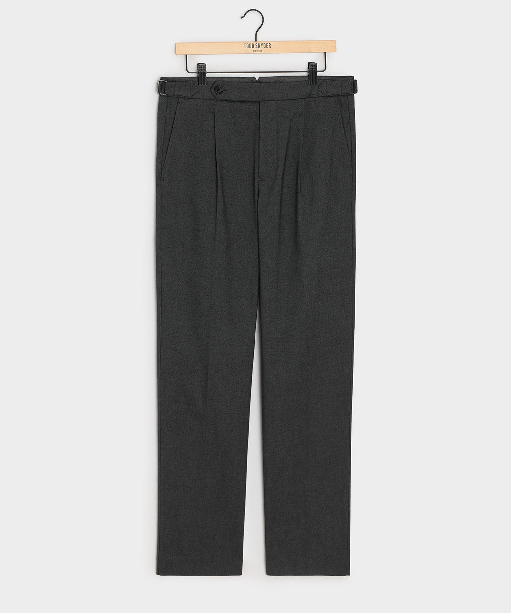 Italian Heathered Cotton Side Tab Trouser