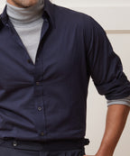 Lightweight Flannel Long Point Collar Dress Shirt