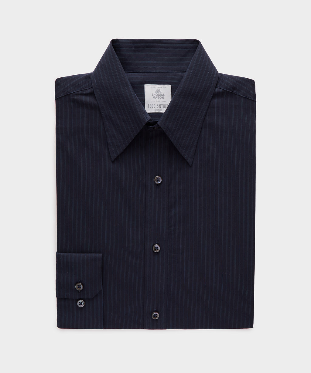 Lightweight Flannel Long Point Collar Dress Shirt