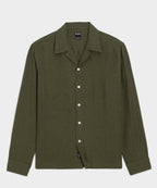 Cropped Sea Soft Irish Linen Camp Collar Shirt