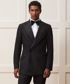 Italian Wool Double-Breasted Tuxedo Jacket