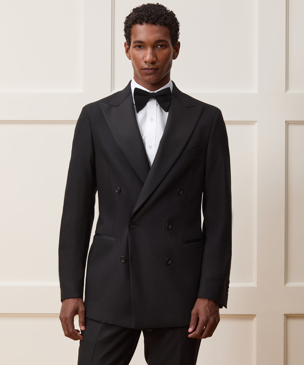 Italian Wool Double-Breasted Tuxedo Jacket