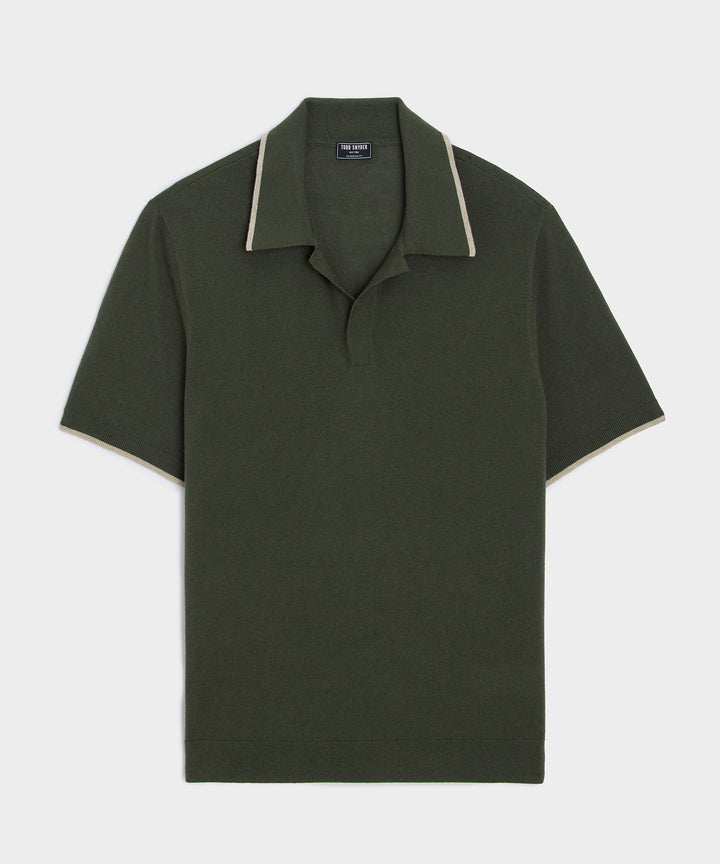 Silk-Cashmere Tipped Montauk Sweater Polo