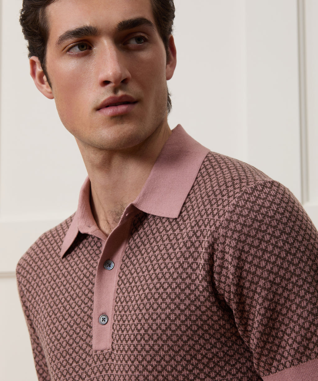 Silk-Cotton Sweater Polo