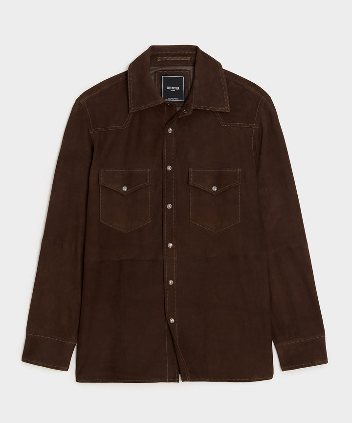 Italian Suede Western Shirt Jacket