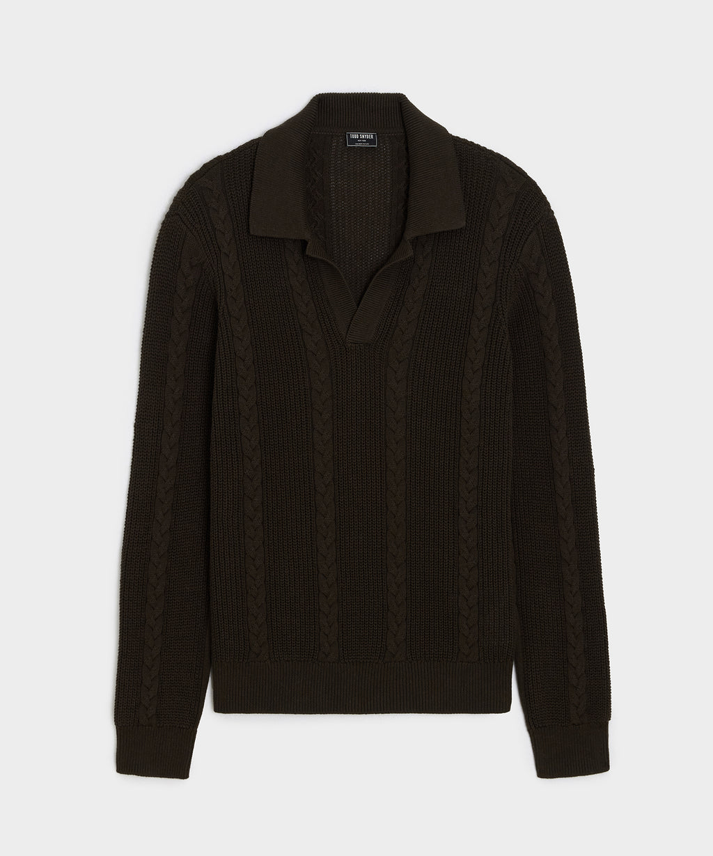 Beechwood Cable Knit Sweater Polo