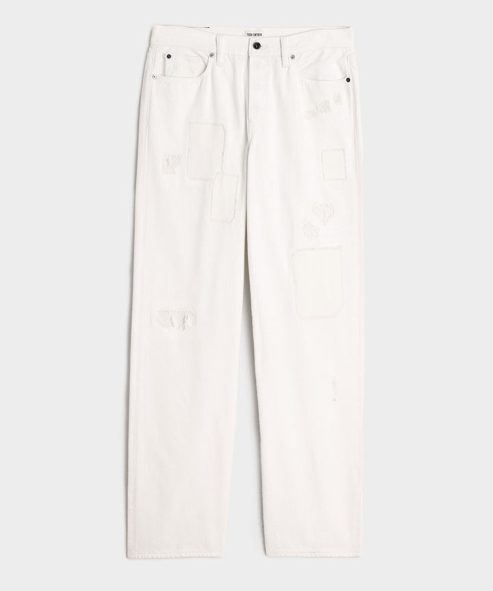 Relaxed Selvedge Jean in Distressed White