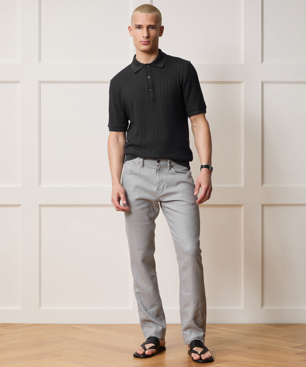 Slim 5-Pocket Linen Pant