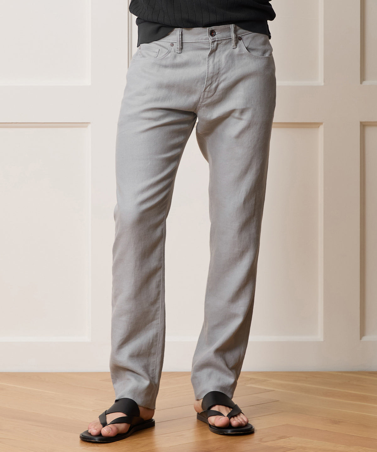 Slim 5-Pocket Linen Pant