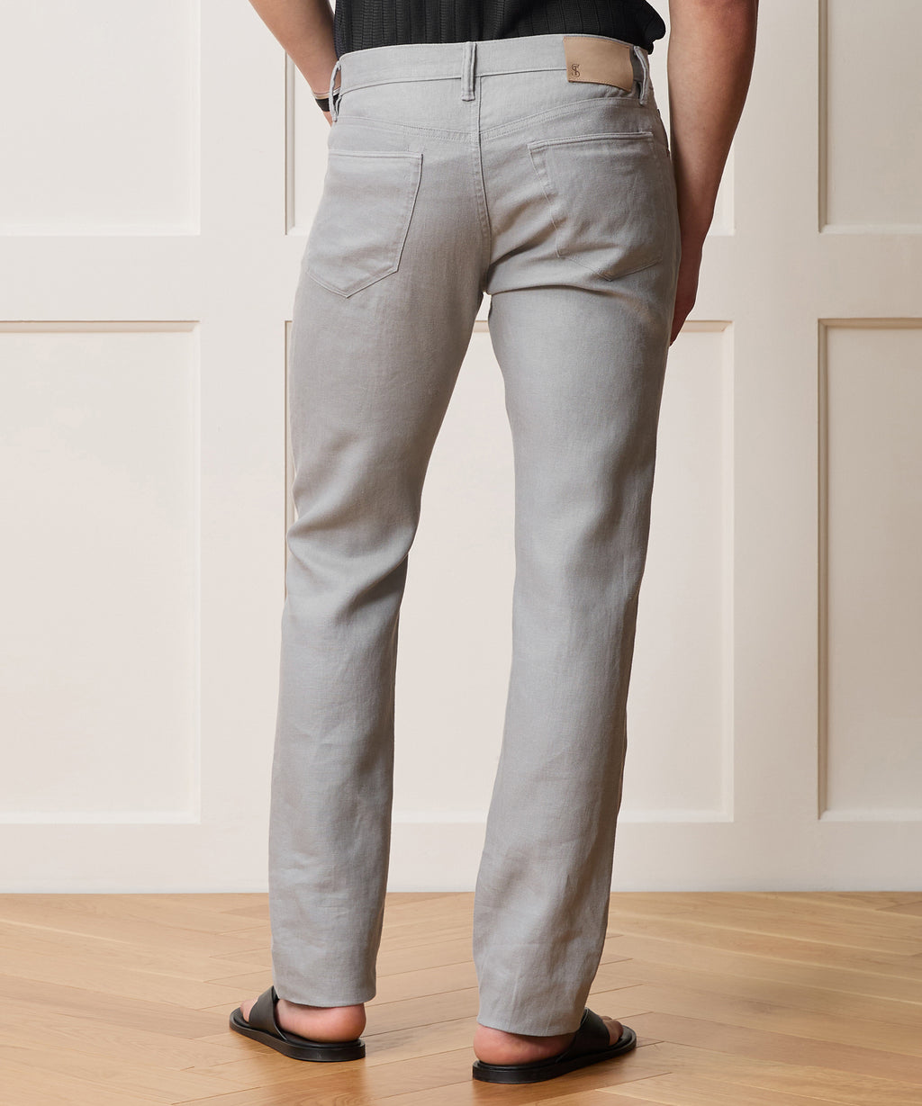 Slim 5-Pocket Linen Pant
