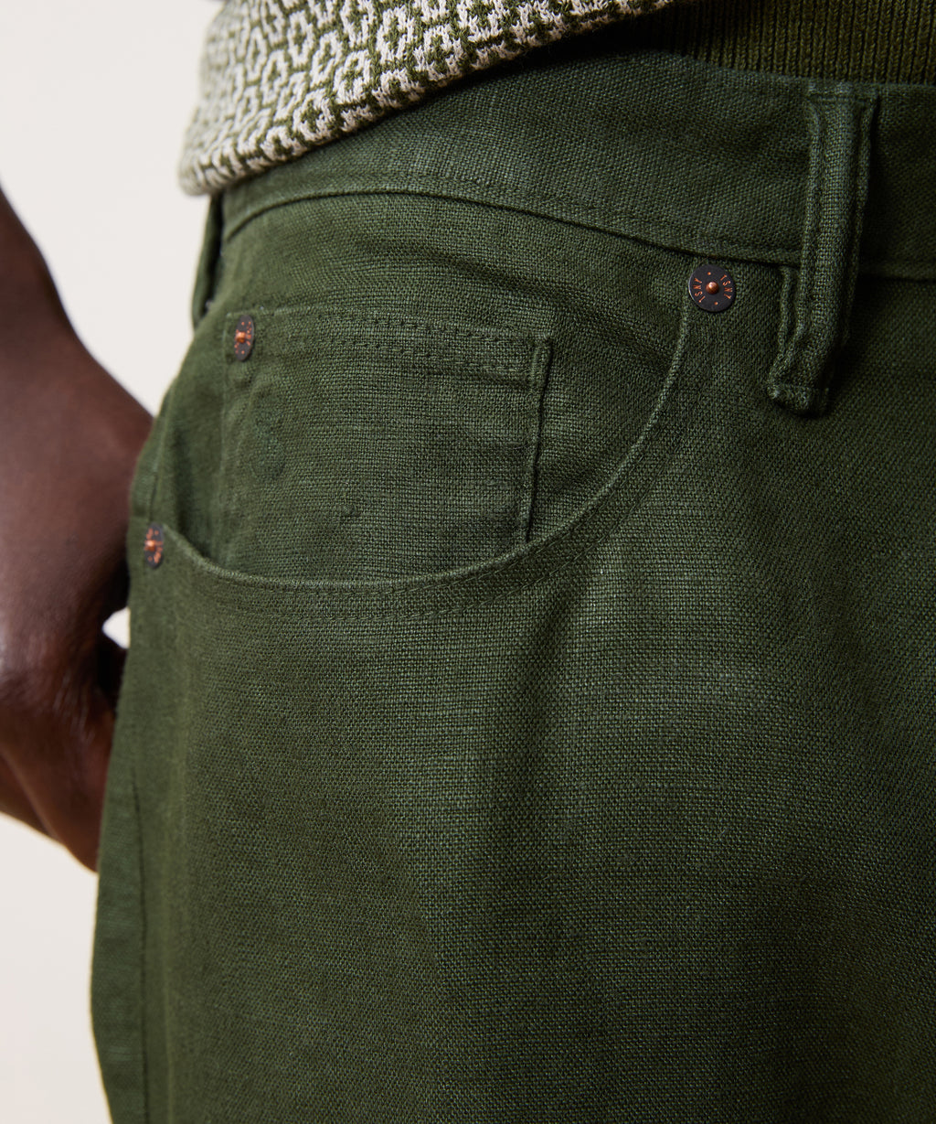Slim 5-Pocket Linen Pant
