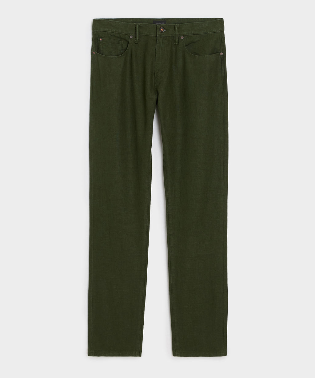 Slim 5-Pocket Linen Pant