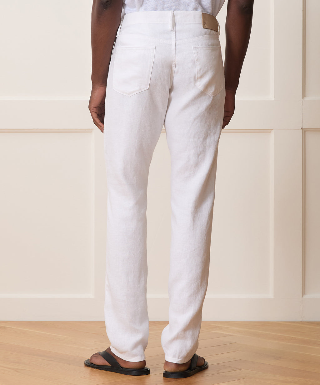Slim 5-Pocket Linen Pant