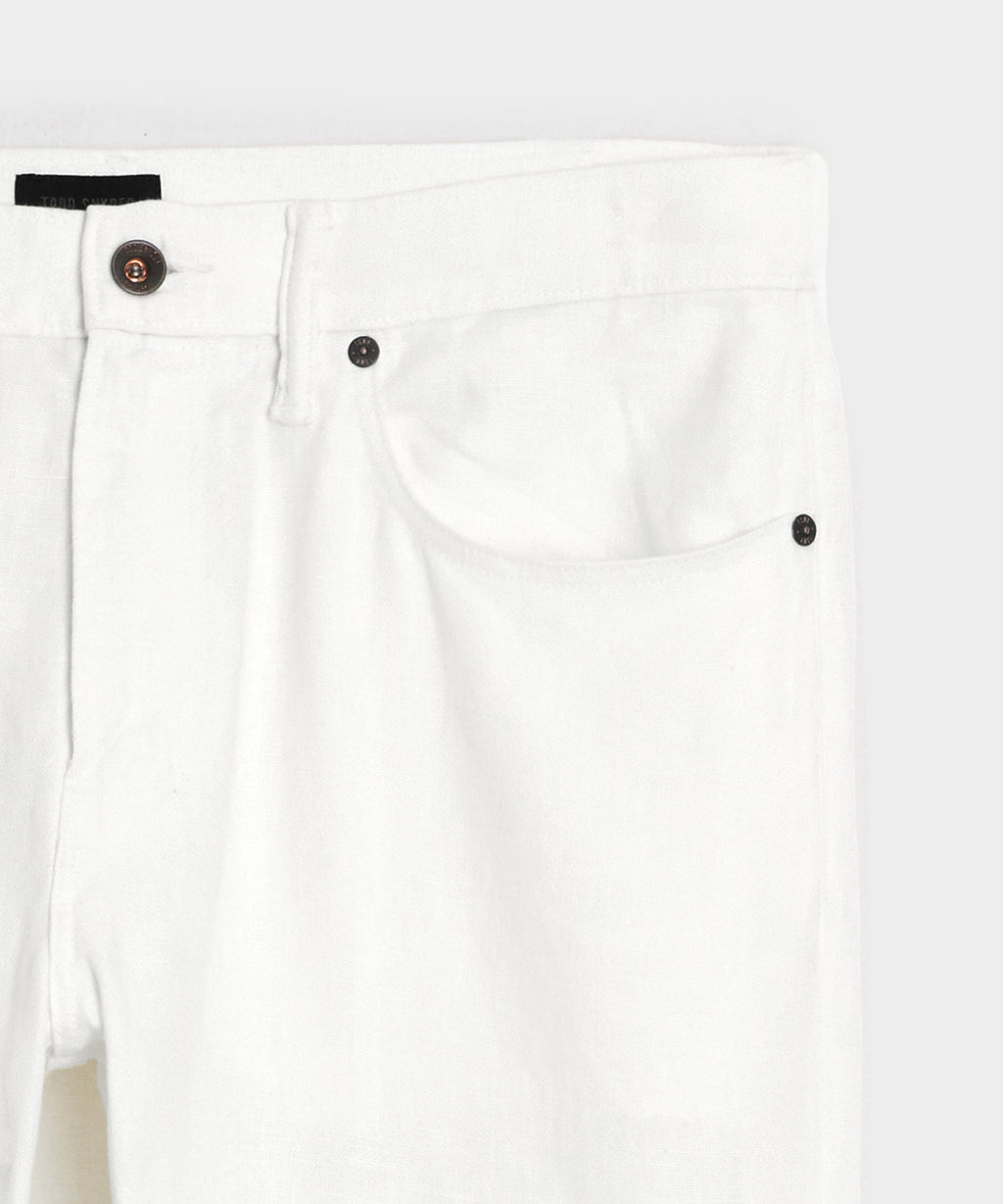 Slim 5-Pocket Linen Pant