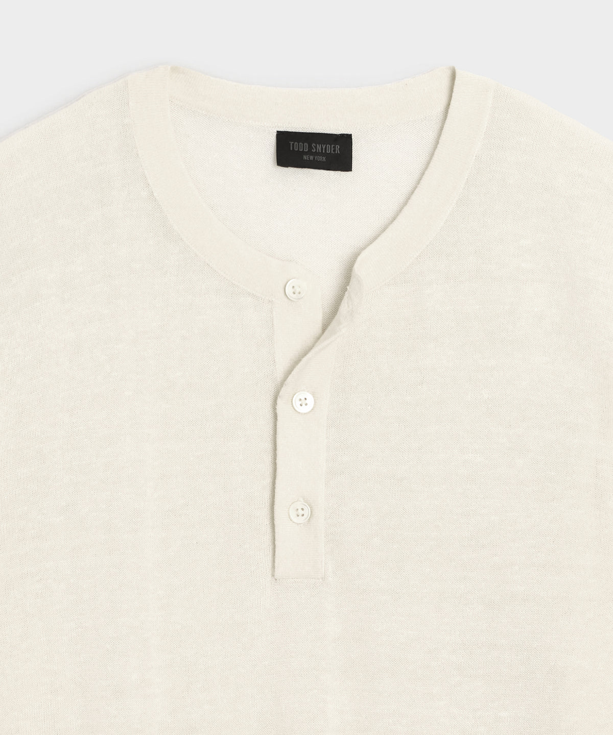 Linen-Cotton Henley Sweater