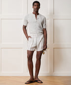Ribbed Linen-Cotton Henley Sweater