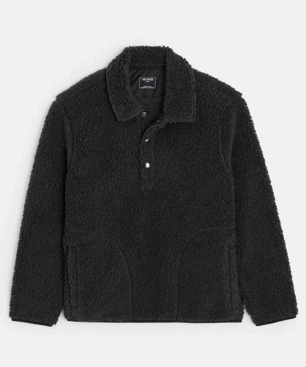 Sherpa Snap Pullover in Charcoal