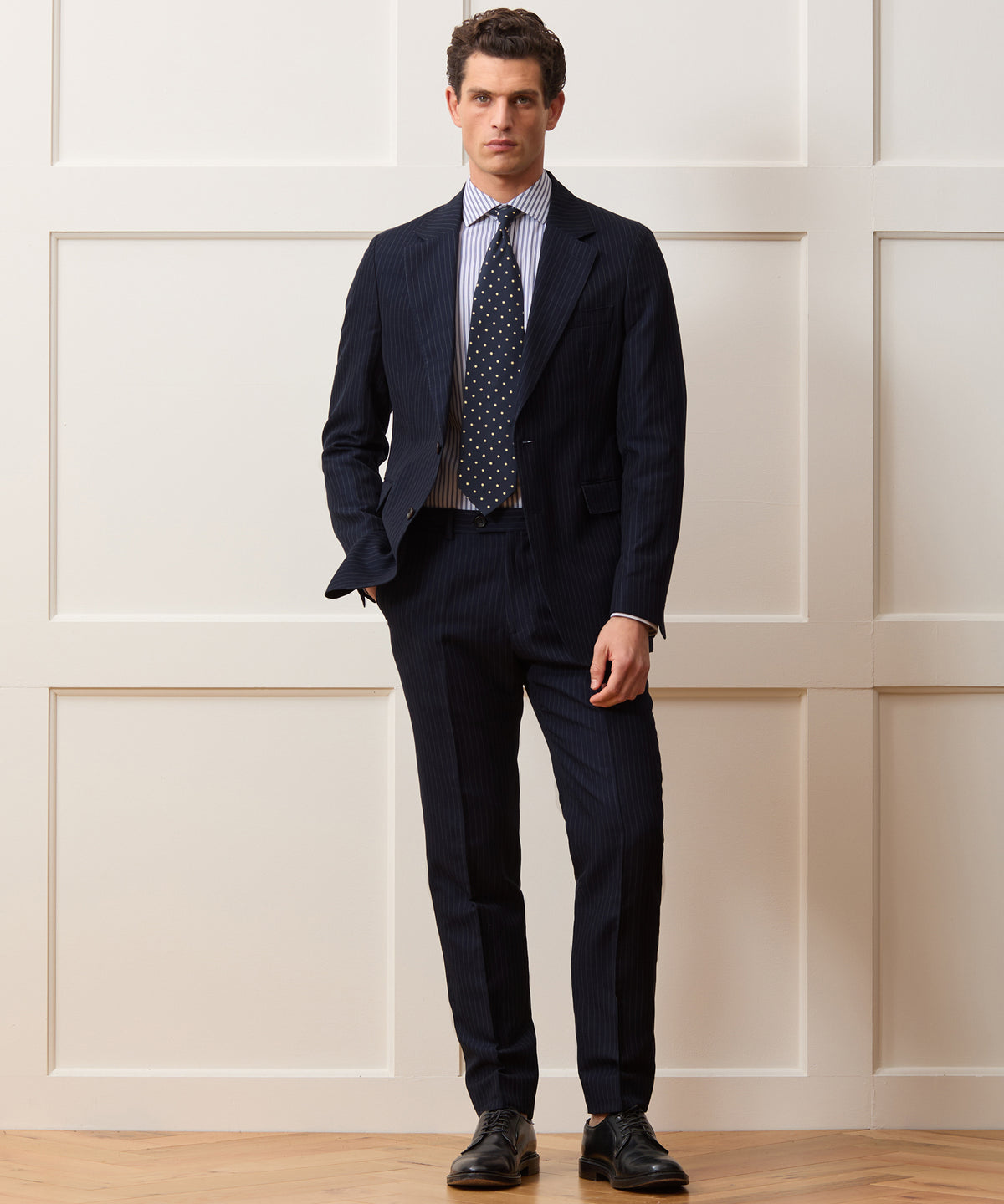 Italian Cotton-Linen Pinstripe Sutton Jacket