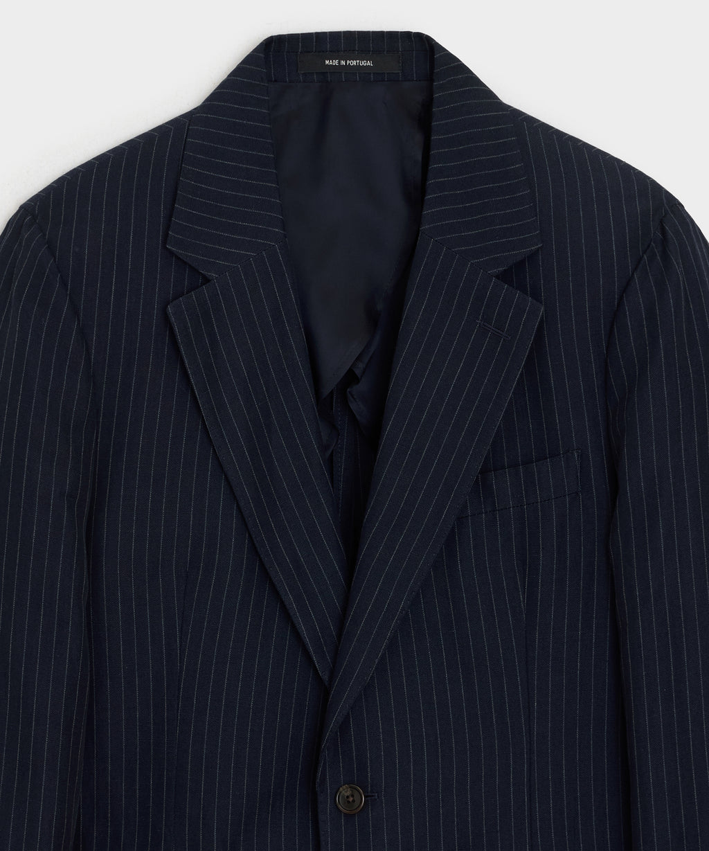 Italian Cotton-Linen Pinstripe Sutton Jacket