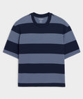 Flat lay of the Todd Snyder Rugby Striped Cropped Jersey Tee.