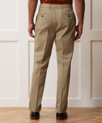 Model wearing the Todd Snyder Italian Cotton Modern Chino in Khaki.