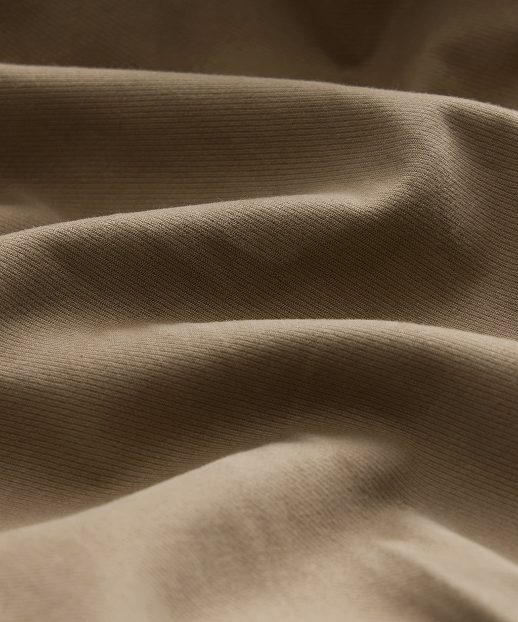 Close-up detail of the Todd Snyder Italian Cotton Modern Chino in Khaki.
