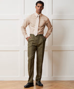 Italian Cotton-Linen Long Point Collar Dress Shirt
