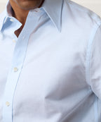 Italian Cotton-Linen Long Point Collar Dress Shirt