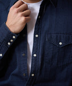 Denim Jacquard Western Shirt