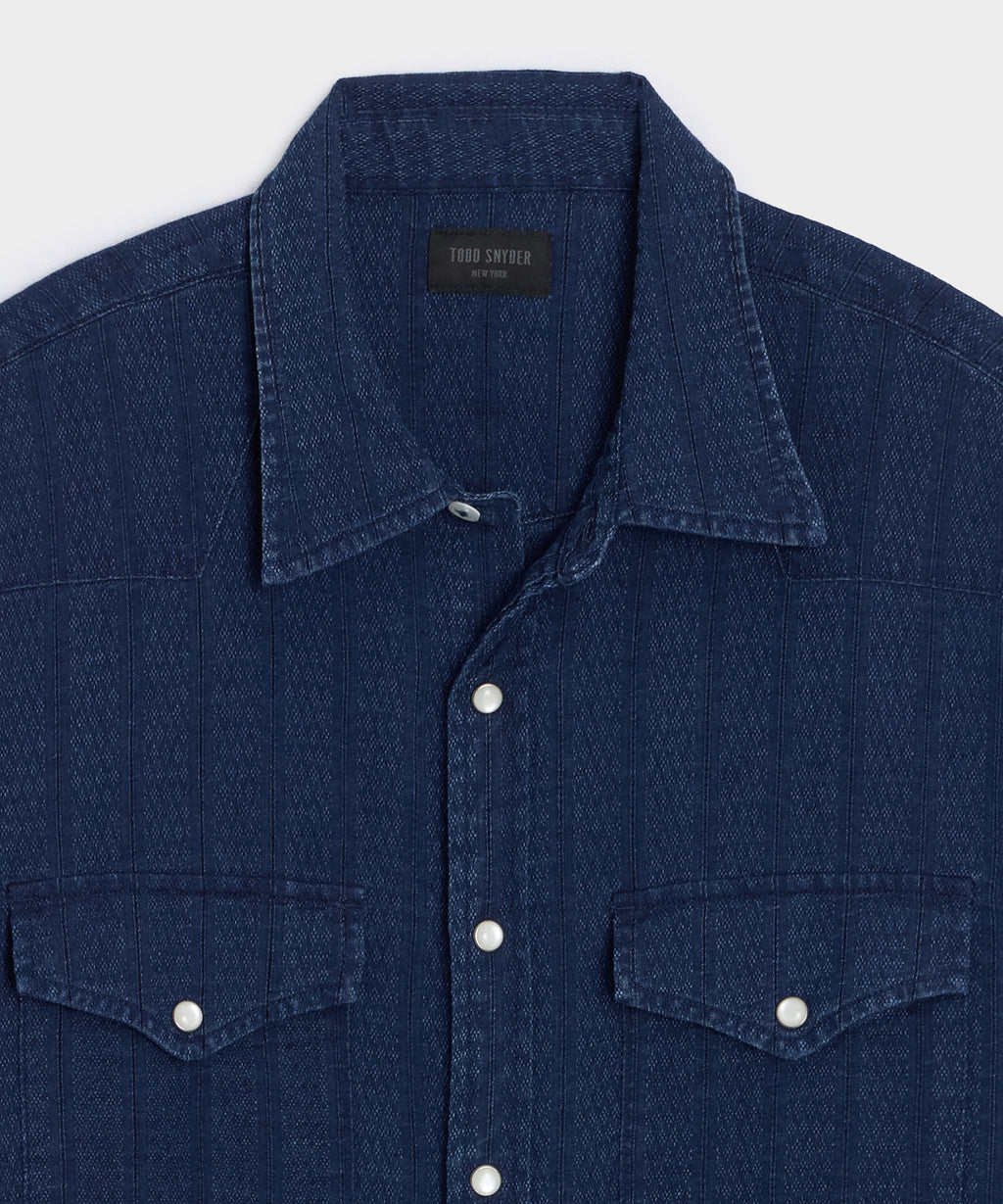 Denim Jacquard Western Shirt