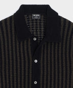 Striped Boucle Sweater Polo