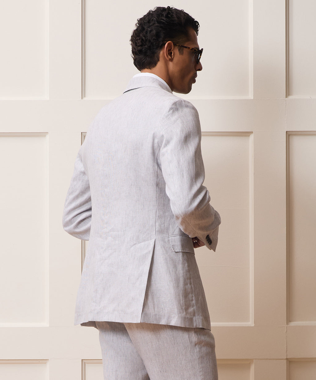 Italian Striped Linen Sutton Jacket