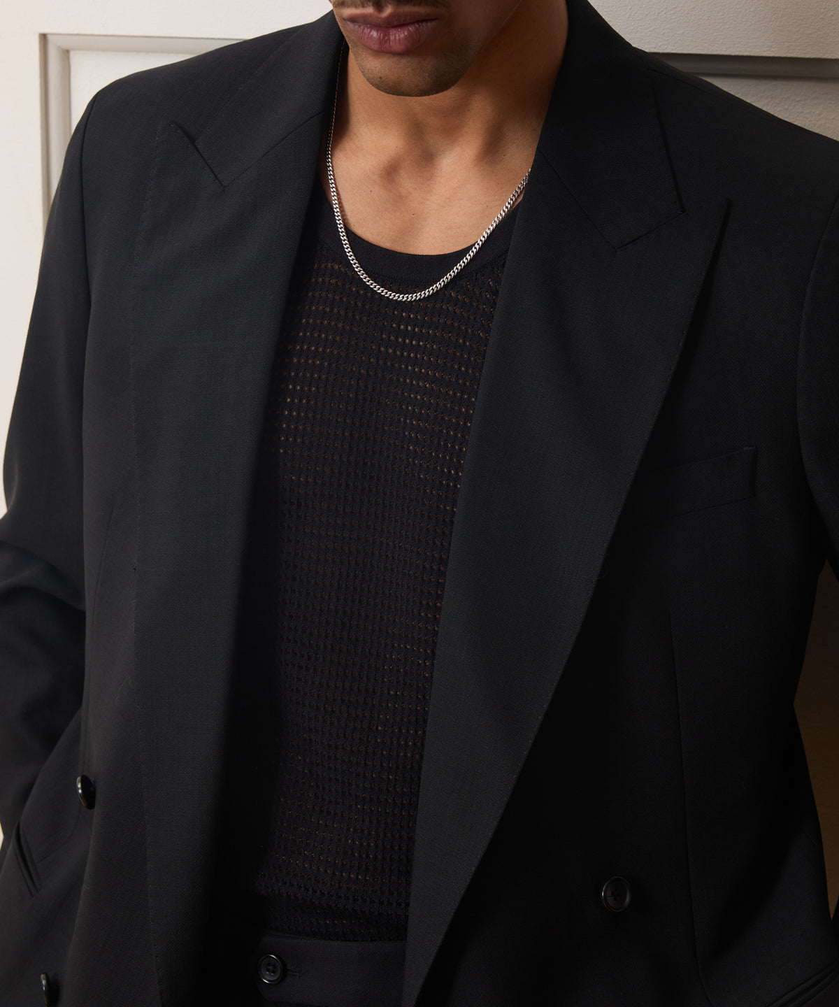 Italian Wool Double-Breasted Hollywood Jacket