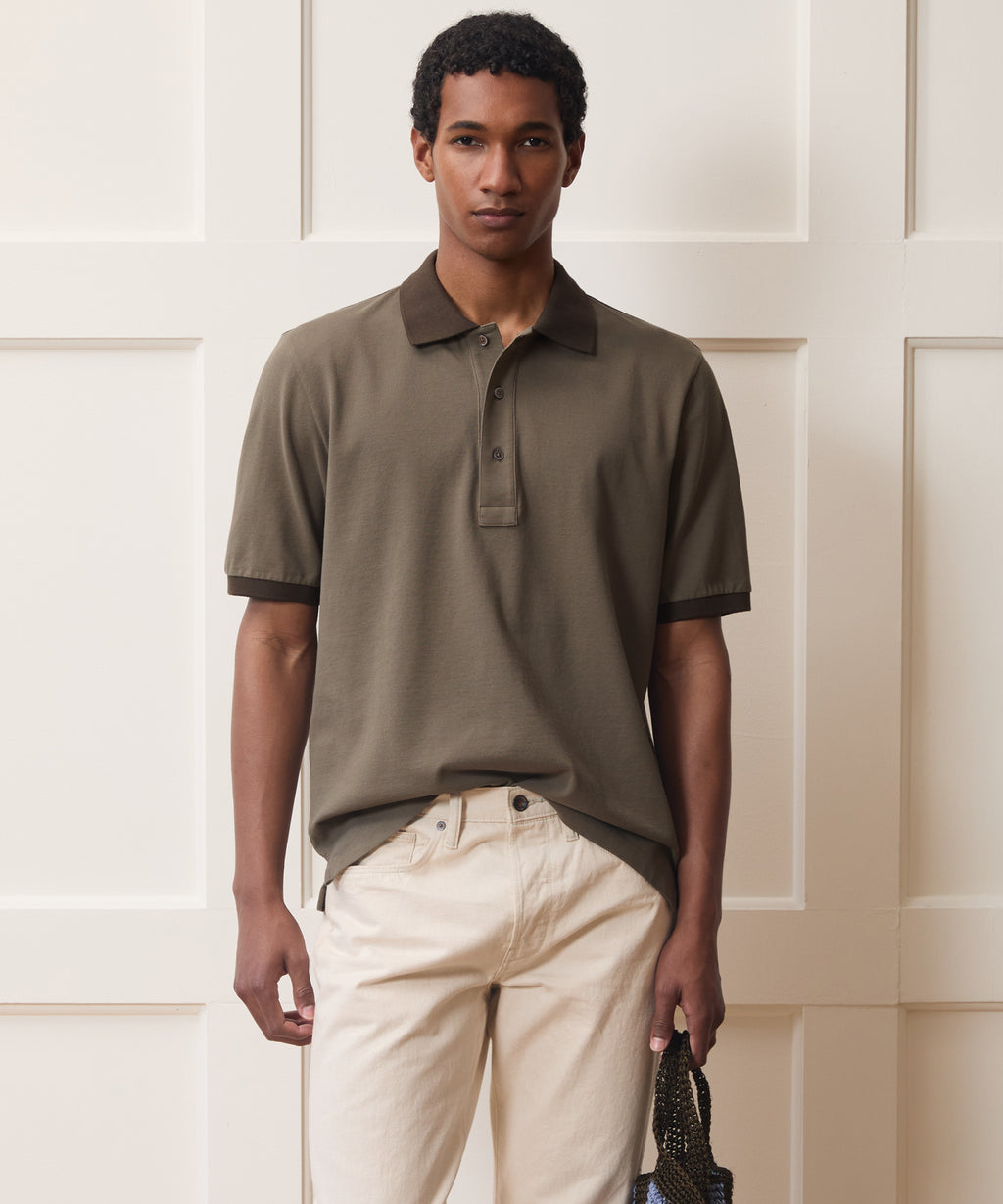 Cotton Pique Ringer Polo