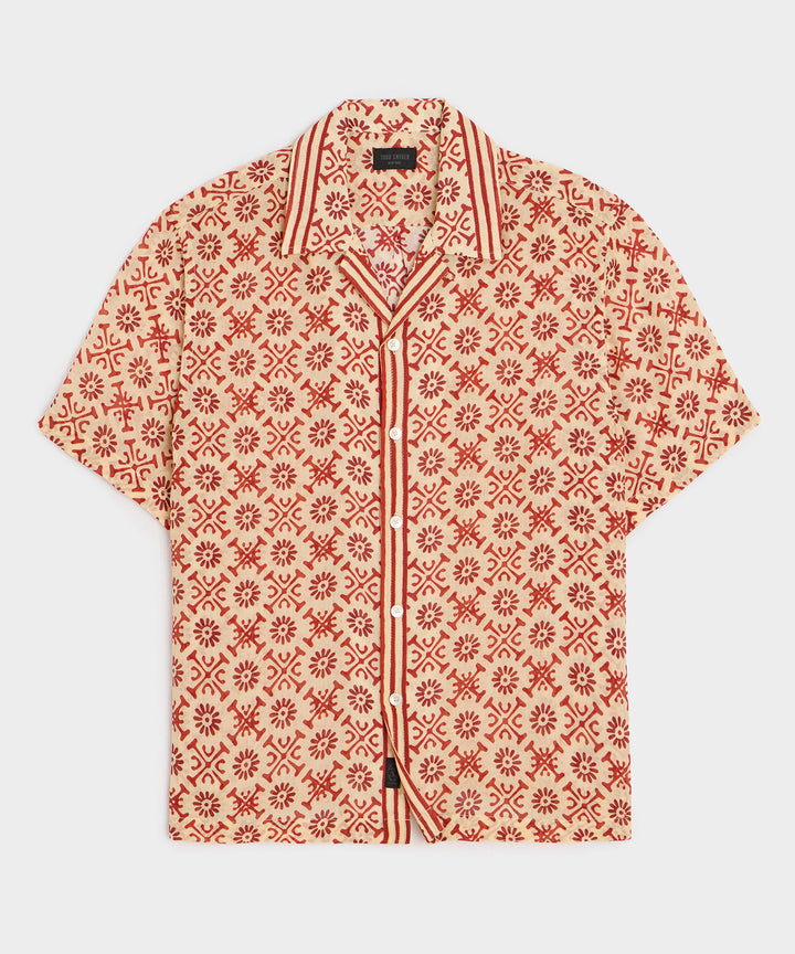 Embroidered Voile Capri Shirt