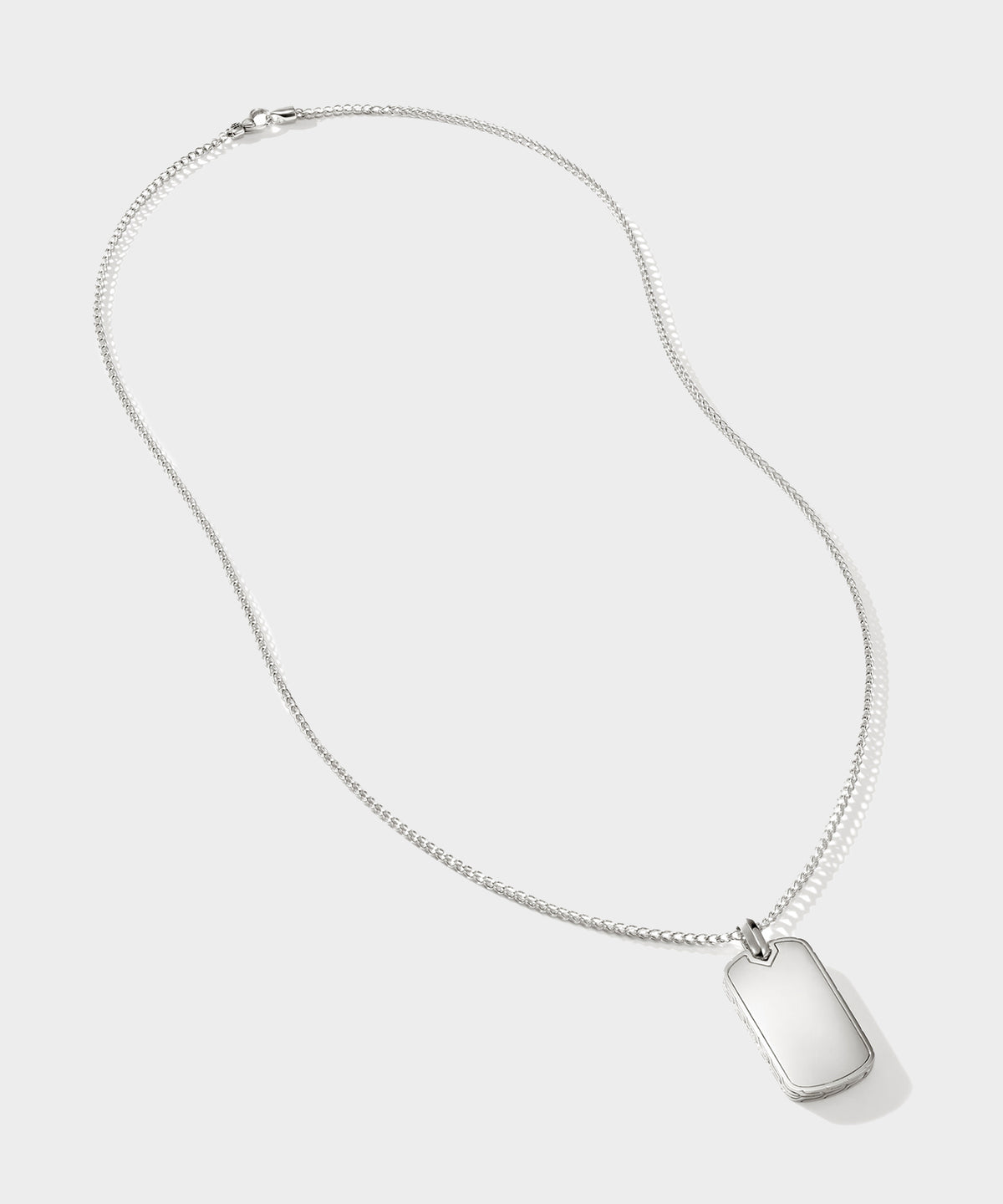 John Hardy Sterling Silver Tag Pendant Necklace
