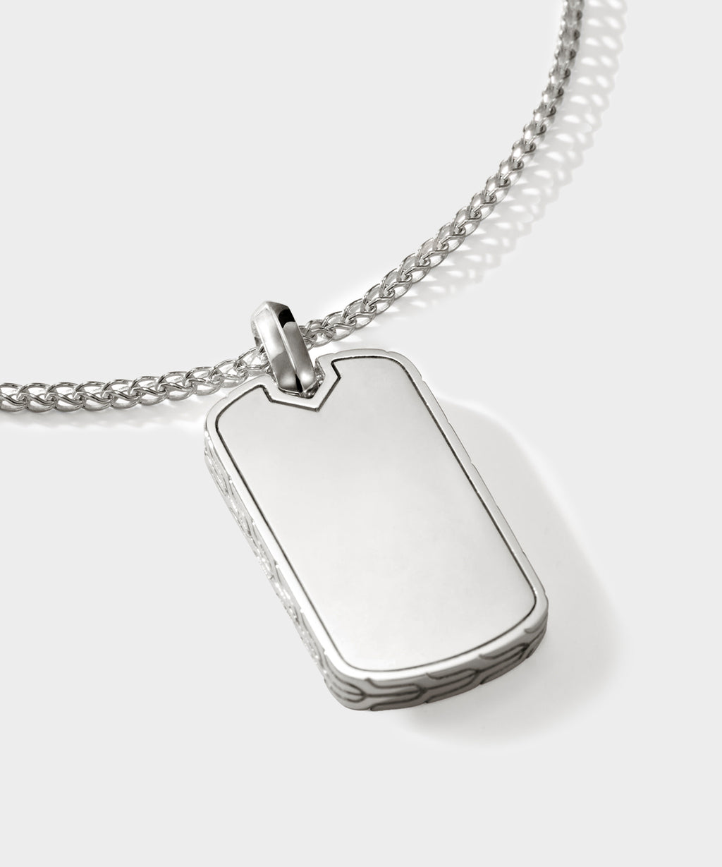 John Hardy Sterling Silver Tag Pendant Necklace