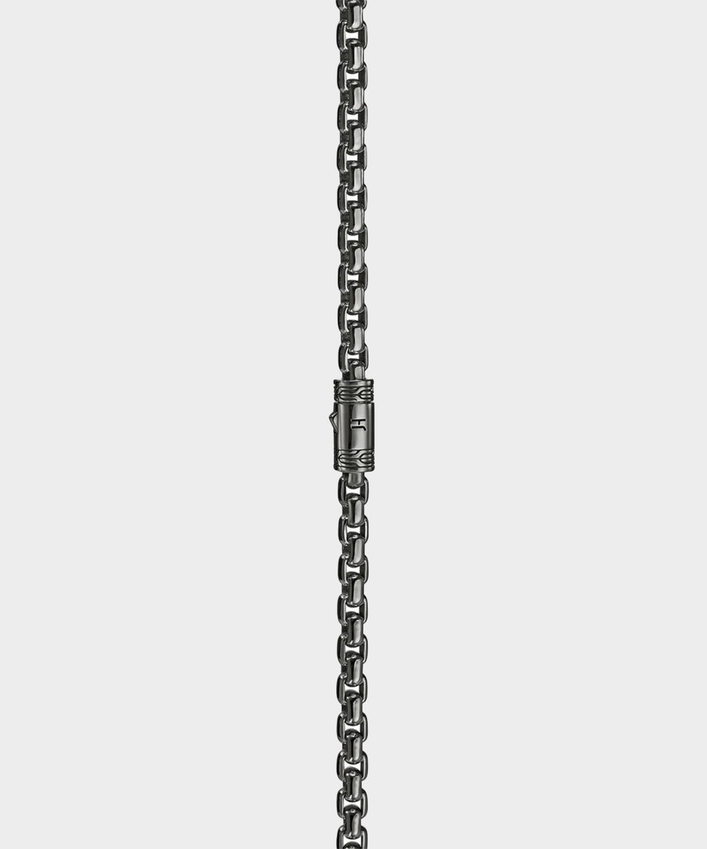 John Hardy Dark Sterling Silver Box Chain Necklace