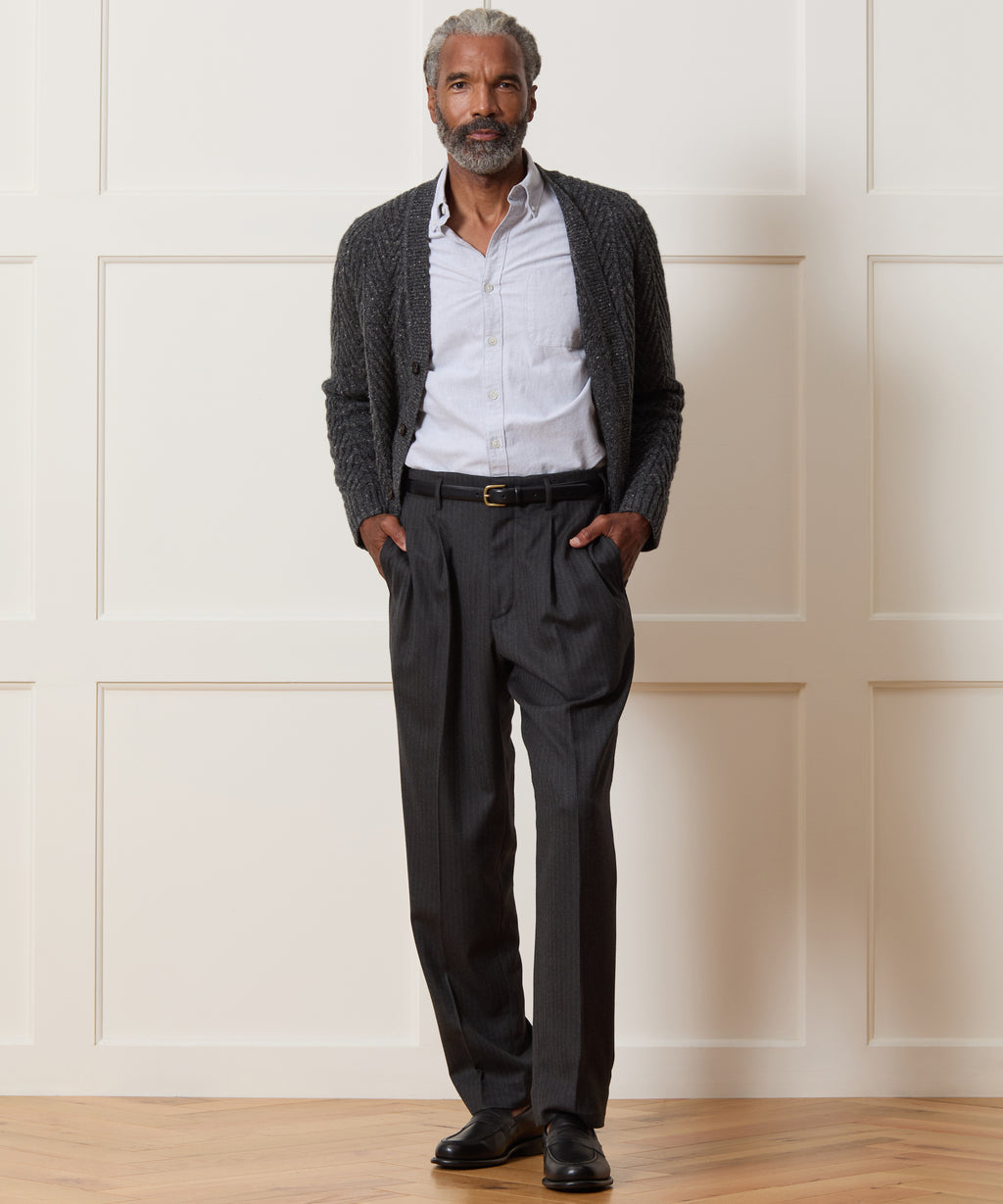 Italian Flannel Striped Hollywood Trouser