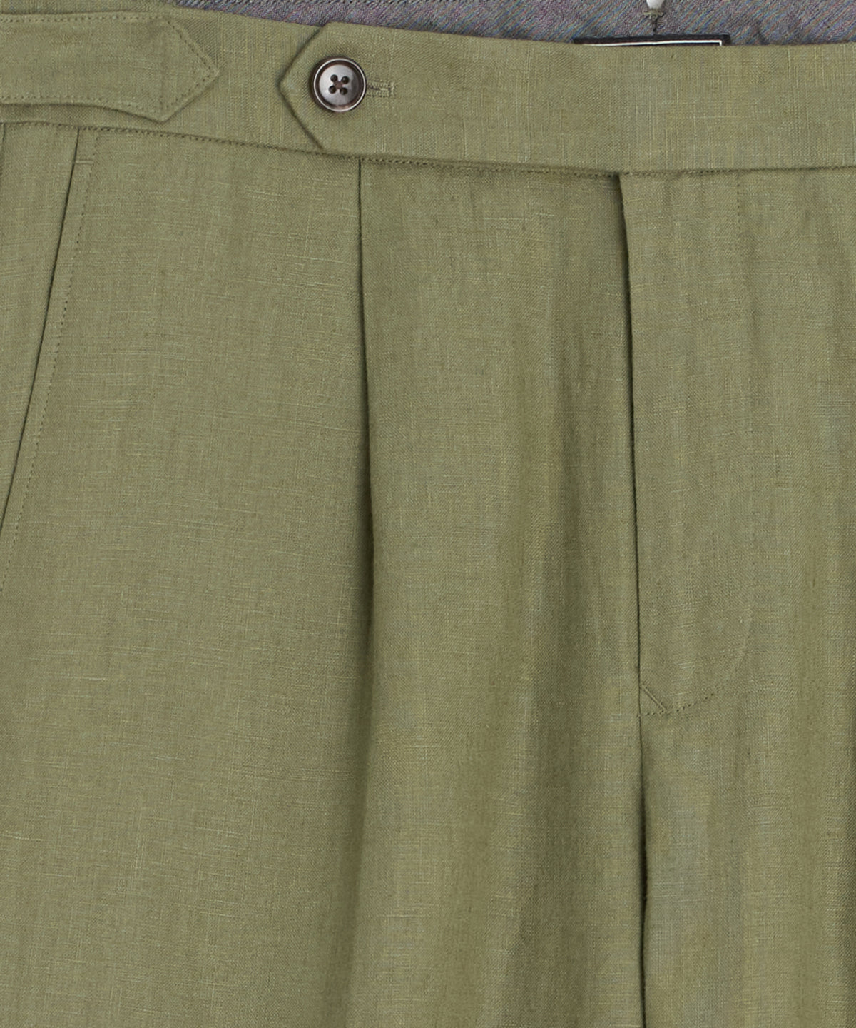 Straight Fit Irish Linen Side Tab Trouser